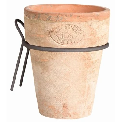 Abbildung von esschert design Blumentopf, Long Tom Topf, mit Wandhänger, natürlicher Tontopf