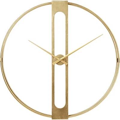 Abbildung von Kare Design Wanduhr Clip, Gold, Wanduhr, Uhr, Stahlgestell, 107x107x15 cm (H/B/T)
