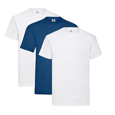 Abbildung von Fruit of the Loom Valueweight T Shirt Diverse Farbsets S M L XL XXL 3XL 4XL 5XL (5XL, 2X Weiss + 1x Navy 1HL Kauf Notizblock)