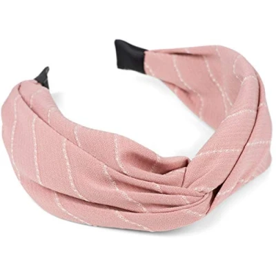 Abbildung von styleBREAKER Damen Haarreif mit edlem Nadelstreifen Muster und Twist Knoten, Retro Look, Haarband, Haarschmuck 04027029, Farbe:Rose