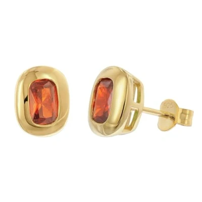 Abbildung von Acalee AC8952 10 Damen Ohrstecker 925 Silber Vergoldet Zirkonia Orangerot