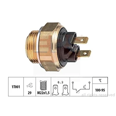 Abbildung von EPS 1.850.019 Temperaturschalter, Kühlerlüfter M22x1,5 Made in Italy OE Equivalent OPEL: Corsa A CC, Kadett E Omega B Limousine, FORD: FIESTA 2