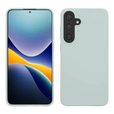 Abbildung von kwmobile Hülle kompatibel mit Samsung Galaxy S24 Plus TPU Silikon Handyhülle weich schlank Case stoßabsorbierend flexibel kabelloses Laden Cool Mint