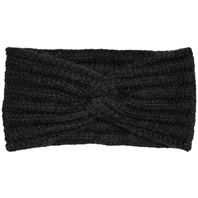 Abbildung von styleBREAKER Damen Strick Stirnband mit Rippstrickmuster und Twist Knoten, Rippmuster, warmes Winter Haarband, Headband 04026059, Farbe:Schwarz