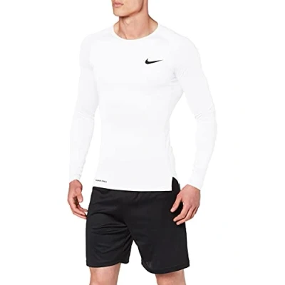 Abbildung von Nike Herren Langarm Oberteil Pro, White/Black, 4XL, BV5588 100, 4XL Tall