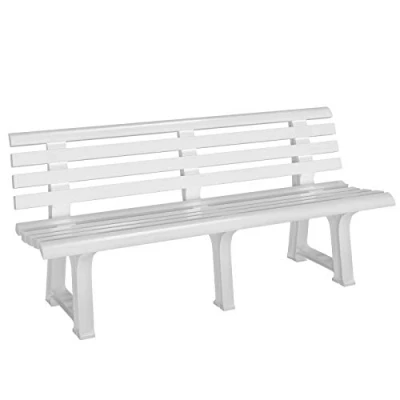 Abbildung von Casaria Gartenbank Orchidea, Wetterfest 240kg Belastbar 145x49x74cm 3 Sitzer Rückenlehne Garten