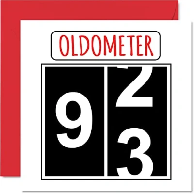 Abbildung von Lustige Karten zum 93. Geburtstag für Männer und Frauen Oldometer Glückwunschkarte Urgroßvater, Opa, Kindermädchen, Oma, Nan, Gran, Vater, Mutter, 145mm Grußkarten