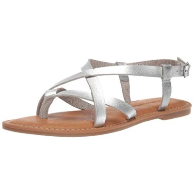 Abbildung von Amazon Essentials Damen Freizeitsandale mit Riemchen, Silber, 41 EU