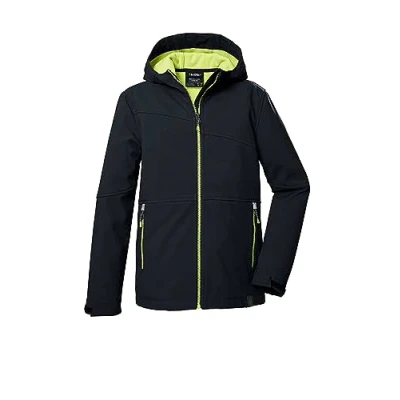 Abbildung von killtec Jungen Softshelljacke/Outdoorjacke mit Kapuze KOS 321 BYS SFTSHLL JCKT, schwarz, 164, 41553 000