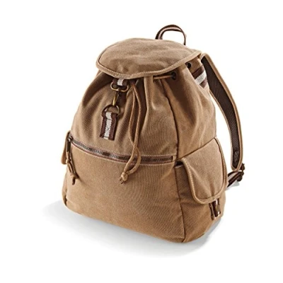 Abbildung von Quadra Vintage Canvas Backpack, Sahara, 36 x 30 16 cm