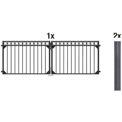 Abbildung von Alberts Zaundoppeltür &quot;Circle&quot;, Breite: 300 cm, Höhe: 100 und 120 cm
