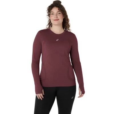 Abbildung von ASICS Road Seamless LS Top Damen Rotes Lauf und Trainingsshirt, atmungsaktiv, allwettertauglich, Gr. L
