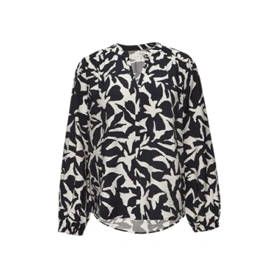 Abbildung von s.Oliver Gemusterte MIT Vausschnitt Bluse, Damen, Größe: 36, Navy
