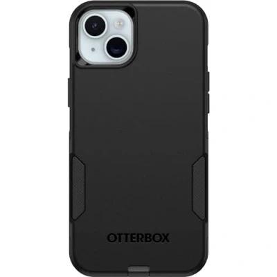 Abbildung von OtterBox Schutzhülle für iPhone 15 Plus und 14 Plus, Commuter Serie, schwarz, schlank robust, taschenfreundlich, mit Port Schutz