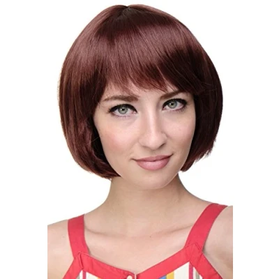 Abbildung von WIG ME UP 703 35 Sexy Bob, Perücke, gerader Pony, Braun, Gold Rotbraun