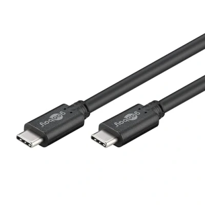 Abbildung von Goobay 66509 USB C auf 3.2 Gen 1 Schnellladekabel 60W 20V 3A / Handykabel 5 Gbits Ladekabel USBC zu Type Samsung Galaxy &amp; iPhone Schwarz 3m