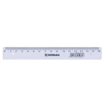 Abbildung von Lineal DONAU 16cm transparent Polystyrol hohe Bruchfestigkeit 50 Stk.