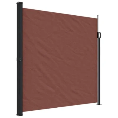 Abbildung von vidaXL Seitenmarkise, Wandmarkise mit PU Beschichtung, Sichtschutz für Balkon Terrasse Garten, Windschutz Markise, Ausziehbar Braun Polyester
