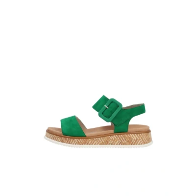 Abbildung von Rieker Evolution Plateausandalette, Damen, Größe: 36, Grün Schuhe
