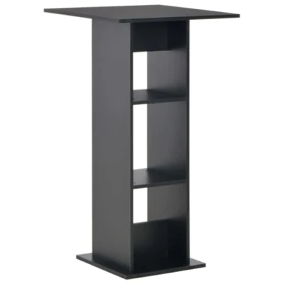 Abbildung von vidaXL Bartisch mit 2 Regalen Stehtisch Bartresen Tresentisch Bistrotisch Küchentisch Loungetisch Esstisch Frühstückstisch Tisch Schwarz 60x60x110cm