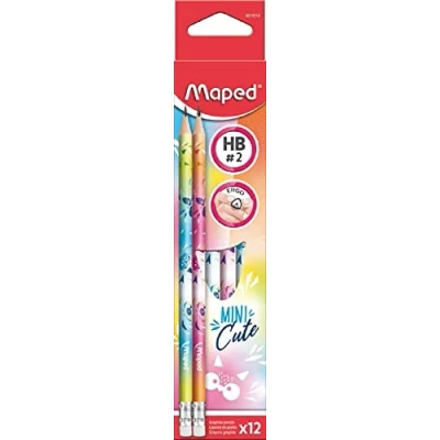 Abbildung von Maped 1 niedlicher Mini Radiergummi aus Graphit — Ergonomische Bleistifte und robuste HB Mine