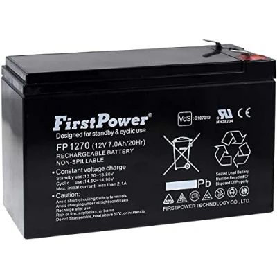 Abbildung von FirstPower Blei Gel Akku für USV APC Back UPS 650 7Ah 12V, Lead Acid