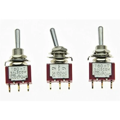 Abbildung von salecom 3 x spdt Position auf off Gitarre Mini Toggle Schalter Auto/Boot