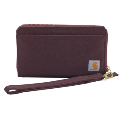 Abbildung von Carhartt Robuste Segeltuch Geldbörsen für Frauen, erhältlich in Mehreren Stilen und Farben, Nylon Ente, Flache Clutch (Deep Wine), Einheitsgröße