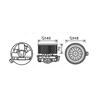 Abbildung von PRASCO DN8383 Elektromotor, Innenraumgebläse NISSAN: MICRA 3, Note I
