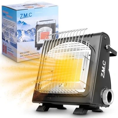 Abbildung von ZMC Heizstrahler 2in1 Tragbare Camping Gasheizung 1,7KW Gaskocher + Gaskartuschen 227g, 1700W Heizung mobile Zeltheizung mit Piezozündung