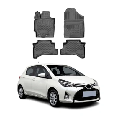 Abbildung von OMAC 7054444 Fußmattensatz TPE (thermoplastischer Elastomer) 4 schwarz TOYOTA: Yaris III Schrägheck, Kastenwagen