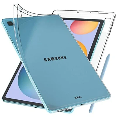 Abbildung von ebestStar Hülle für Samsung Galaxy Tab S6 Lite 10.4 P610, P615 (2022, 2020), Silikon Handyhülle Cover, Klar TPU Schutzhülle, Slim Handy Case, Transparent + Panzer Schutz Glas