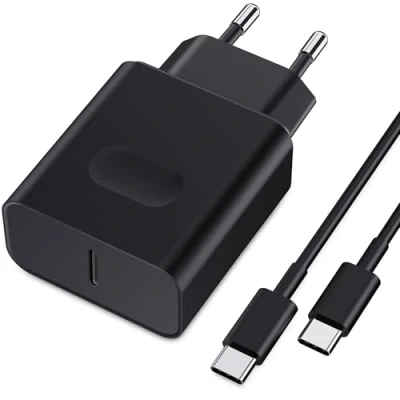 Abbildung von 45W USB C Schnellladekabel und Schnellladegerät Ladegerät für Samsung Galaxy S24/S23/S22/S21/S20/Note20/S10/S9/A73/A53/A13/Tab S8 with 2M Kabel, Nanaisse USBC Ladekabel Netzteile Adapter Ladestecker