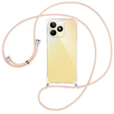 Abbildung von mtb more energy® Handykette kompatibel mit Realme C53 Rose Peach Smartphone Hülle zum Umhängen Anti Shock Full TPU Case