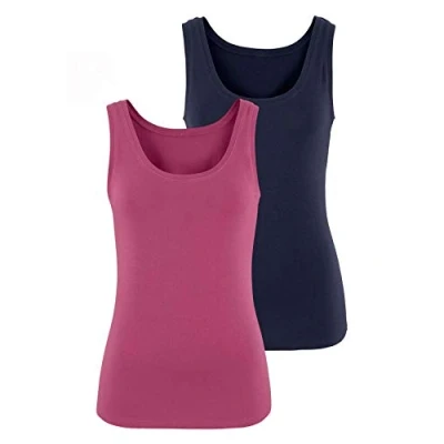 Abbildung von Lascana 2 PACK Top Beere navy, Damen, Größe: 32/34, navy