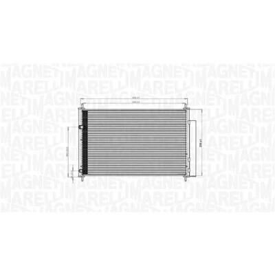 Abbildung von MAGNETI MARELLI 350203767000 Klimakondensator mit Trockner 604x358x16 358 604 16 TOYOTA: Auris Schrägheck, Verso, Avensis III Station Wagon