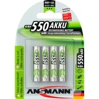 Abbildung von ANSMANN AG Akku AAA 550mAh Micro NiMH 1,2V 1000x wiederaufladbar (4 Stück) 550 mAh (1.2 V)