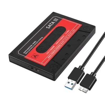 Abbildung von 2.5 Zoll Festplattengehäuse USB 3.0/5Gbps,Werkzeugloses Externe SSD Gehäuse für 2,5 SATA und HDD in Höhe 9.5mm/7mm