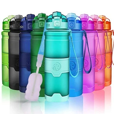 Abbildung von ZORRI Sport Wasserflasche Trinkflasche Bpa Frei Sportflasche, Dunkelblau, Gr. 400ml 14oz
