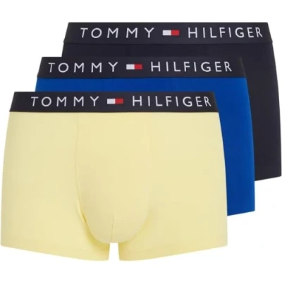 Abbildung von Tommy Hilfiger Herren 3er Pack Boxershorts Trunks Unterwäsche, Mehrfarbig (Ultra Blue/Des Sky/Country Yellow), S