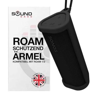 Abbildung von Strapazierfähige Silikon Schutzhülle für Sonos Roam und SL Schwarz Schützen Sie Ihren drahtlosen Bluetooth Lautsprecher mit Dieser Abdeckung/Hülle