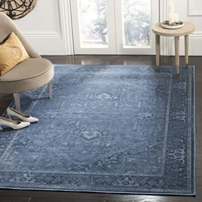 Abbildung von SAFAVIEH Traditionell Teppich für Wohnzimmer, Esszimmer, Schlafzimmer Vintage Collection, Kurzer Flor, Blau, 201 X 279 cm