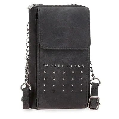 Abbildung von Pepe Jeans Holly Kleine Umhängetasche Schwarz 11x20x4 cm Kunstleder, Schwarz, Talla única,