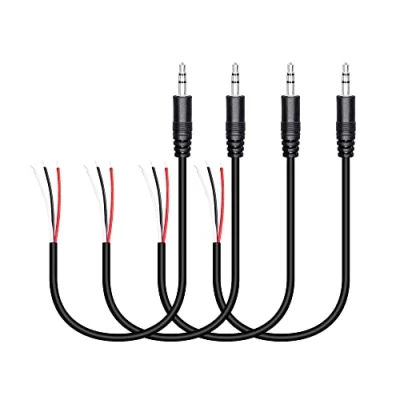 Abbildung von RIIEYOCA 4er Pack 3,5 mm Stecker auf Blankdraht Stereo Audiokabel, 1/8&quot; TRS 3 poliger Mono offenes für installierte und reparierte Audiogeräte