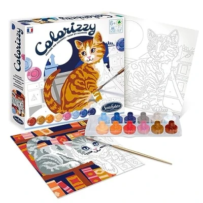 Abbildung von Malen nach Zahlen Colorizzy Katze 2 Vorlagen ab 8 Jahren