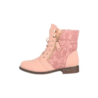 Abbildung von Elara Herbst Schnürstiefelette, Damen, Größe: 39, Rosa Schuhe
