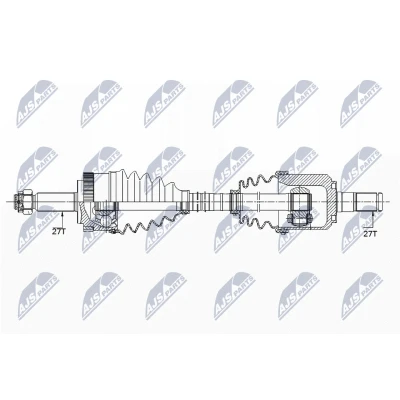 Abbildung von NTY NPW HY 543 Antriebswelle Vorderachse rechts 961 Automatikgetriebe HYUNDAI: ix35, Tucson, KIA: Sportage II