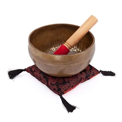 Abbildung von Bodhi Tibetische Klangschale „Singing Bowl“ mit BAUM DES LEBENS Gravur ca. 790 g Singing Bowl Ø 16cm Klangtherapie, Meditation, Achtsamkeit, Entspannung