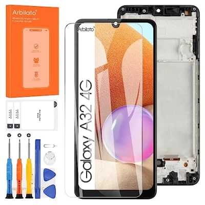 Abbildung von Display für Samsung Galaxy A32 4G A325 LCD Bildschirm Ersatz Touch Digitizer Montage mit Kit (Schwarz Rahmen)