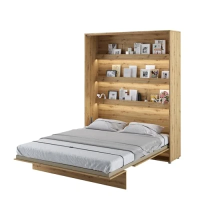 Abbildung von MEBLINI Schrankbett Bed Concept Wandbett mit Lattenrost Klappbett Schrank Wandklappbett Murphy Bettschrank BC 12 160x200cm Vertikal Artisan Eiche Matratze